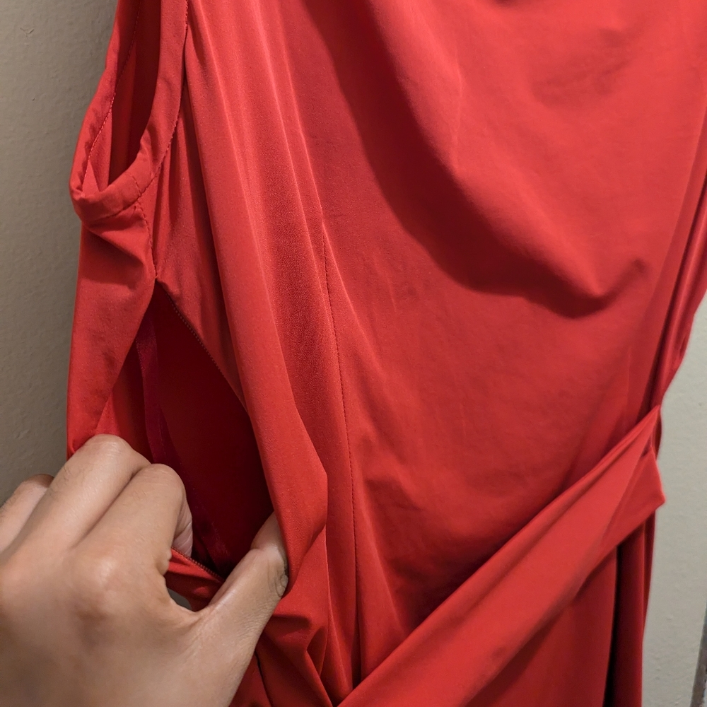 Diane von Furstenberg New Della Poplin Hot Pink Sheath Dress Wrap Tie Front- 14 - Picture 8 of 12